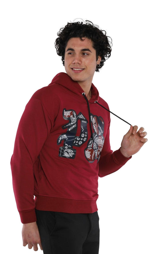 Sweatshirt Imprimé 22KO 5022 en Bordeaux